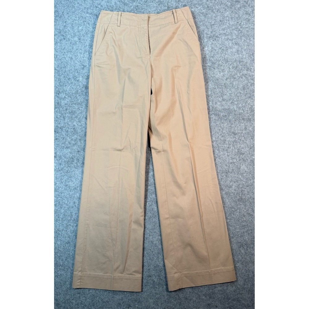 Talbots Womens Tan Khaki Wide Leg Trousers Dress Pants Size 4 Professional